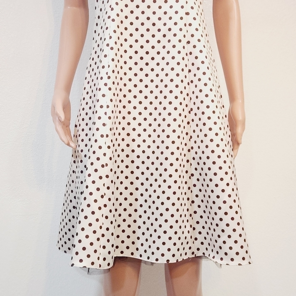 Zum ZUM by Niki Livas White And Brown Polkadot Halter 50s Style Deeds Sz 5/6 - Picture 4 of 13